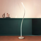 Black/White Spiral Stand Up Lamp Modernist LED Metallic Reading Floor Light for Drawing Room Clearhalo 'Floor Lamps' 'Lamps' Lighting' 1868295