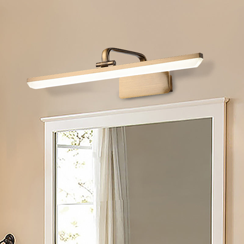 Contemporary LED Vanity Sconce Light with Acrylic Shade Brass Streamlined Wall Lighting Idea Brass Clearhalo 'Modern wall lights' 'Modern' 'Vanity Lights' 'Wall Lights' Lighting' 1868297