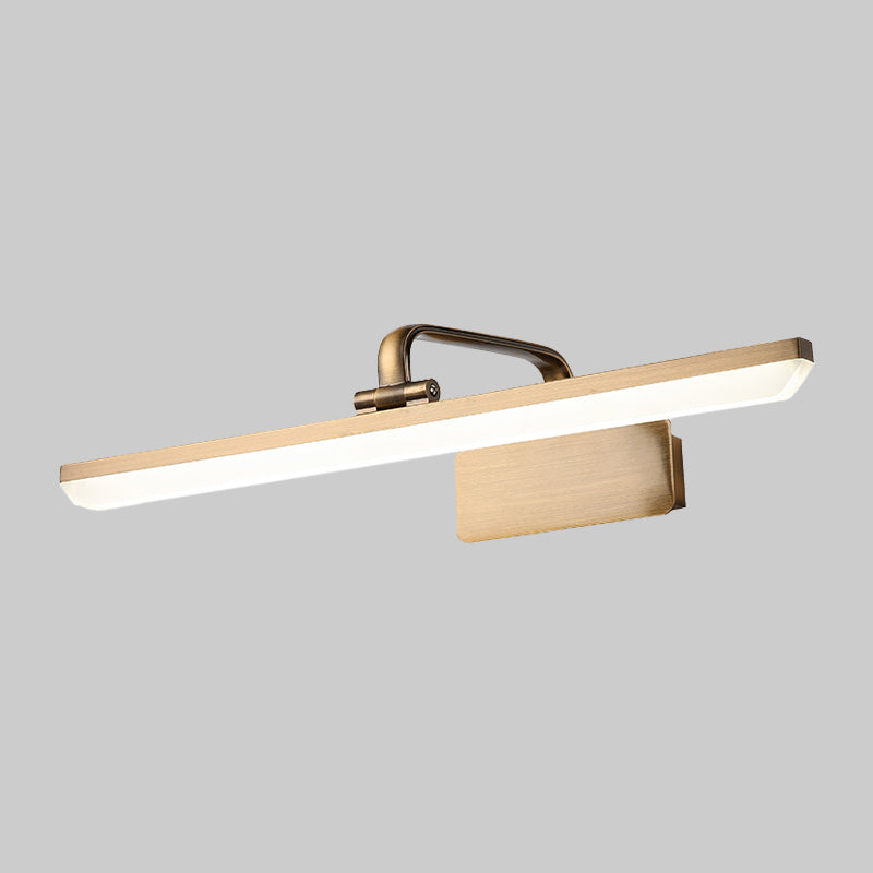 Contemporary LED Vanity Sconce Light with Acrylic Shade Brass Streamlined Wall Lighting Idea Clearhalo 'Modern wall lights' 'Modern' 'Vanity Lights' 'Wall Lights' Lighting' 1868299