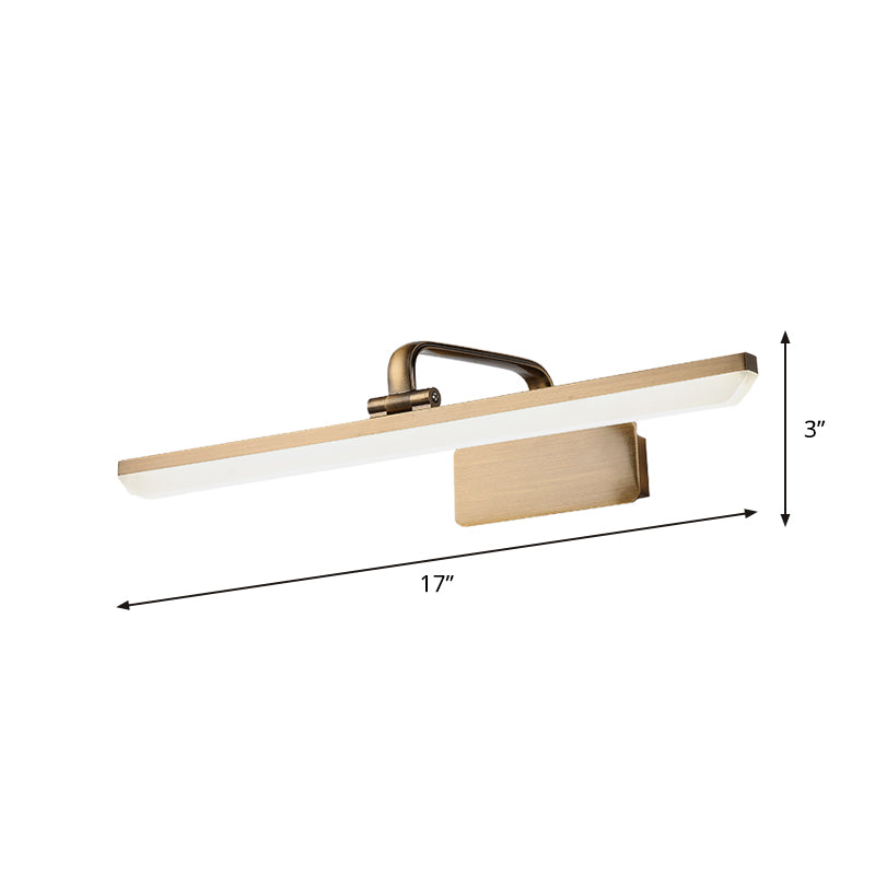 Contemporary LED Vanity Sconce Light with Acrylic Shade Brass Streamlined Wall Lighting Idea Clearhalo 'Modern wall lights' 'Modern' 'Vanity Lights' 'Wall Lights' Lighting' 1868300