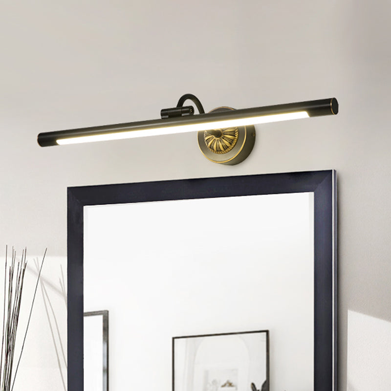 Simplicity Streamlined Vanity Light Fixture Metal Dressing Table LED Wall Lighting in Black/Gold Black Clearhalo 'Cast Iron' 'Glass' 'Industrial' 'Modern wall lights' 'Modern' 'Tiffany' 'Traditional wall lights' 'Vanity Lights' 'Wall Lights' Lighting' 1868305