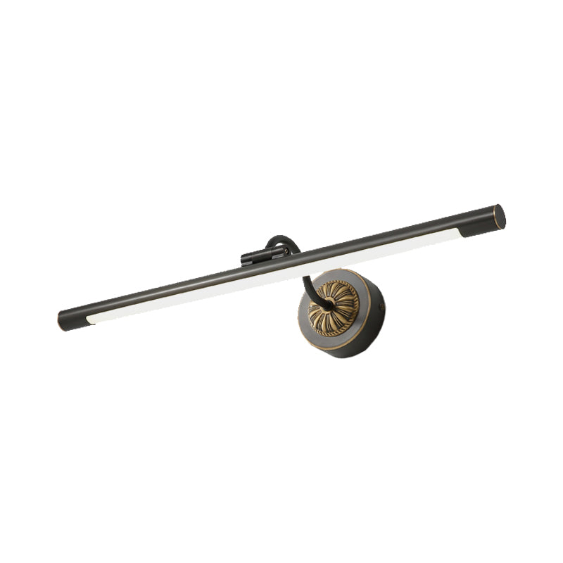 Simplicity Streamlined Vanity Light Fixture Metal Dressing Table LED Wall Lighting in Black/Gold Clearhalo 'Cast Iron' 'Glass' 'Industrial' 'Modern wall lights' 'Modern' 'Tiffany' 'Traditional wall lights' 'Vanity Lights' 'Wall Lights' Lighting' 1868307