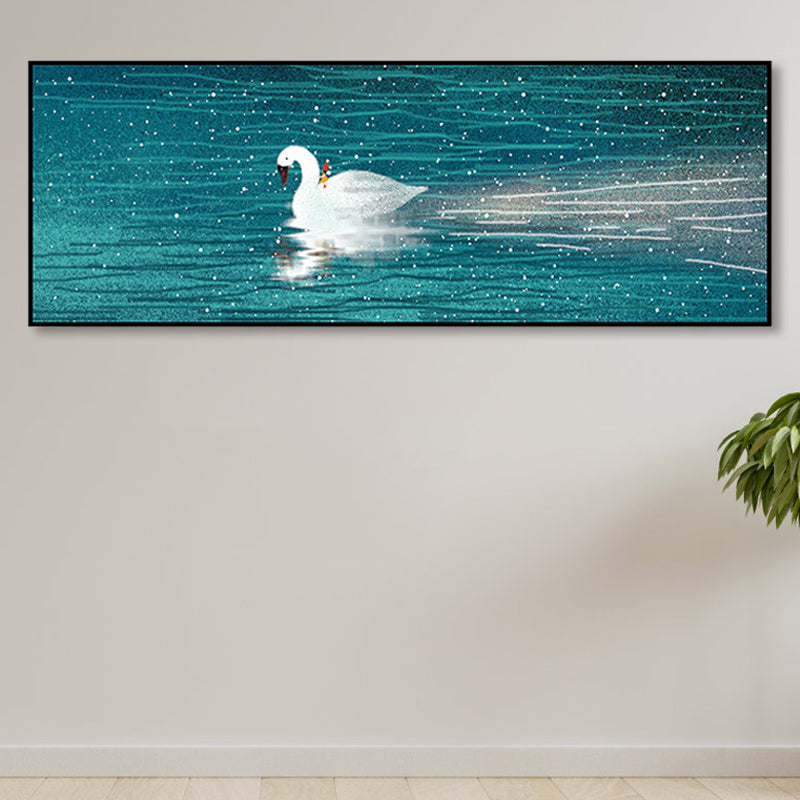 Wild Animal Wrapped Canvas Textured Tropical Style Bedroom Painting in Light Color Clearhalo 'Art Gallery' 'Canvas Art' 'Coastal Art Gallery' 'Tropical' Arts' 1868357
