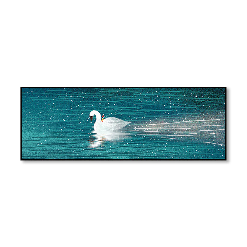 Wild Animal Wrapped Canvas Textured Tropical Style Bedroom Painting in Light Color Clearhalo 'Art Gallery' 'Canvas Art' 'Coastal Art Gallery' 'Tropical' Arts' 1868358