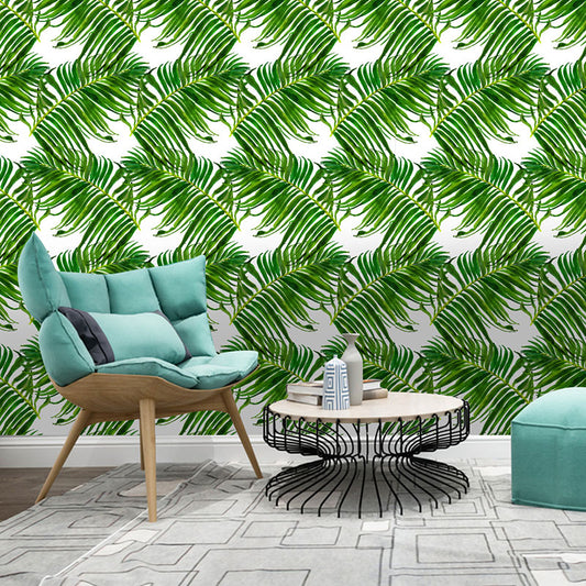 Tropical Palm Tree Wall Art Guest Room Minimalist Wallpaper Roll, Easy to Remove, 29.1 sq ft. Clearhalo 'Modern wall decor' 'Modern' 'Wallpaper' Wall Decor' 1868393