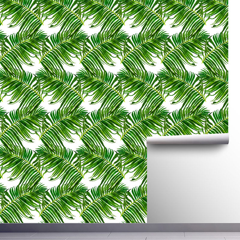 Tropical Palm Tree Wall Art Guest Room Minimalist Wallpaper Roll, Easy to Remove, 29.1 sq ft. Clearhalo 'Modern wall decor' 'Modern' 'Wallpaper' Wall Decor' 1868394