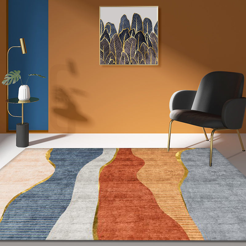 Multi-Colored Colorblock Indoor Rug Synthetics Modernist Area Rug Washable Anti-Slip Carpet for Study Yellow-Red Clearhalo 'Area Rug' 'Rug' 1868460