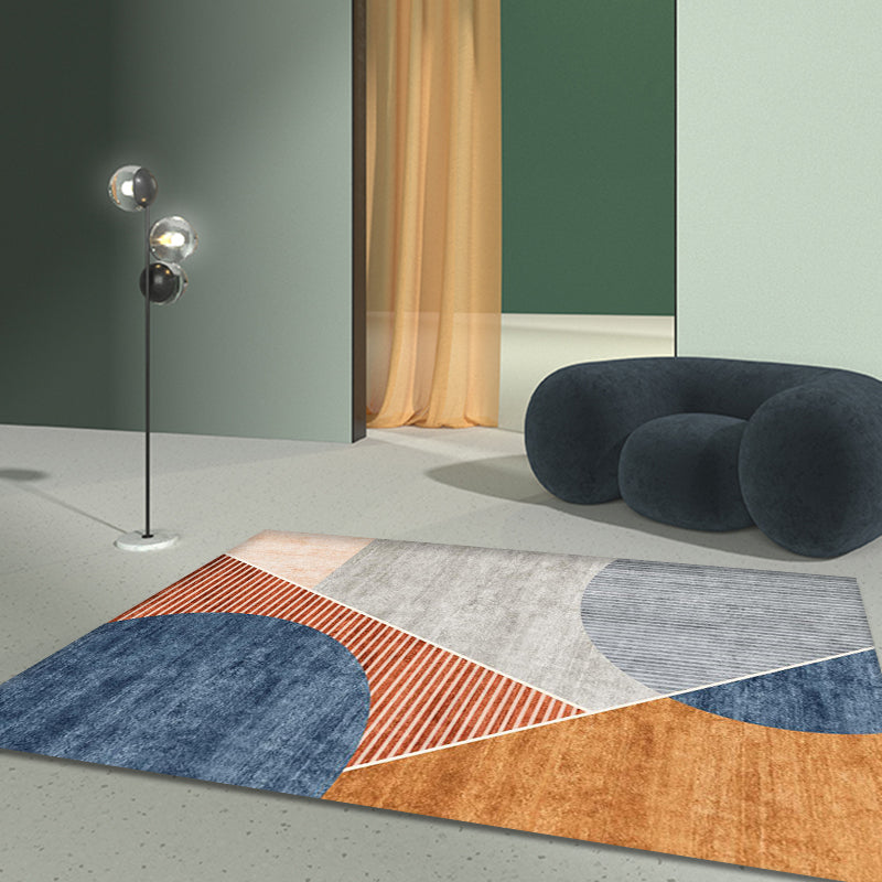 Multi-Colored Colorblock Indoor Rug Synthetics Modernist Area Rug Washable Anti-Slip Carpet for Study Blue Clearhalo 'Area Rug' 'Rug' 1868461