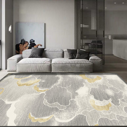 Light Grey Oriental Rug Polypropylene Cloud Pattern Area Rug Pet Friendly Washable Non-Slip Rug for Nursery Light Gray Clearhalo 'Area Rug' 'Rug' 1868464