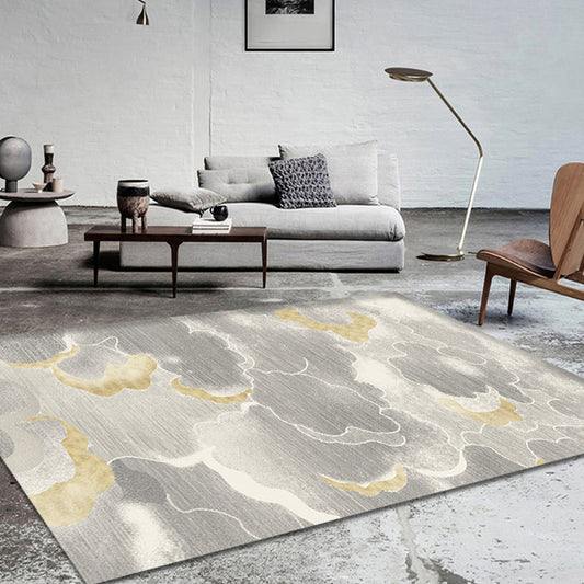 Light Grey Oriental Rug Polypropylene Cloud Pattern Area Rug Pet Friendly Washable Non-Slip Rug for Nursery Clearhalo 'Area Rug' 'Rug' 1868465