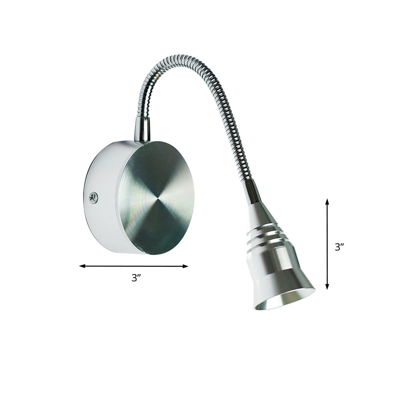Modernism LED Sconce Lamp with Metal Shade Chrome Bell Wall Light Fixture in Warm/White Lighting Clearhalo 'Cast Iron' 'Glass' 'Industrial' 'Modern wall lights' 'Modern' 'Tiffany' 'Traditional wall lights' 'Wall Lamps & Sconces' 'Wall Lights' Lighting' 186850