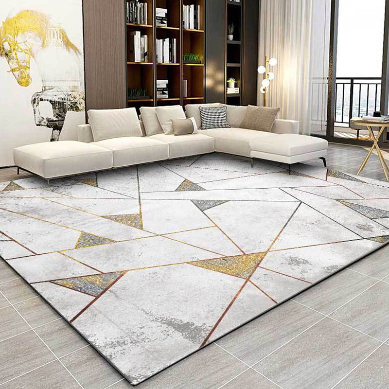 Decorative Geometry Pattern Area Rug Grey Nordic Rug Polyester Washable Non-Slip Carpet for Living Room Grey Clearhalo 'Area Rug' 'Modern' 'Rugs' Rug' 1868524