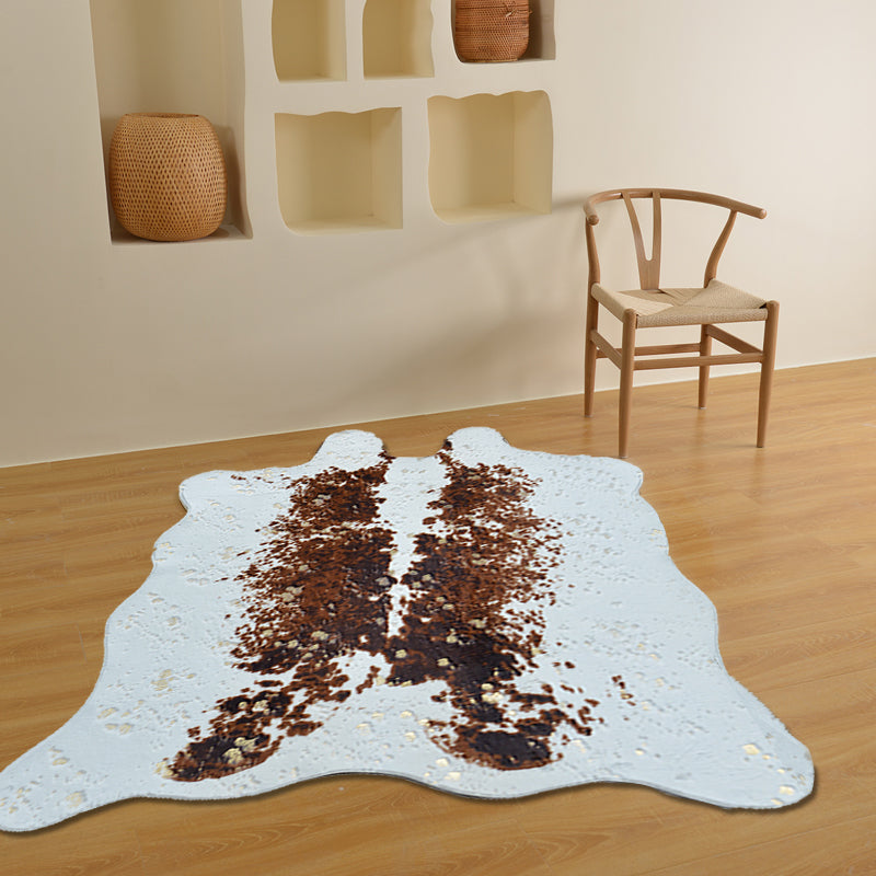 Brown Cow Skin Pattern Rug Polyester Contemporary Rug Washable Non-Slip Pet Friendly Carpet for Living Room Clearhalo 'Area Rug' 'Casual' 'Rugs' Rug' 1868541