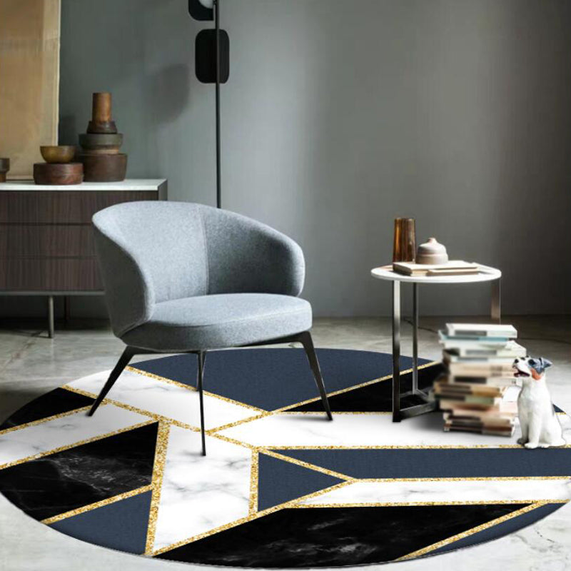 Blue Marble Surface Pattern Area Rug Polyester Minimalist Rug Washable Anti-Slip Backing Rug for Decoration Clearhalo 'Area Rug' 'Modern' 'Rugs' Rug' 1868544