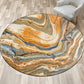 Funky Swirl Stripe Pattern Rug Brown Modern Rug Polyester Pet Friendly Washable Non-Slip Area Rug for Decoration Clearhalo 'Area Rug' 'Rug' 1868553