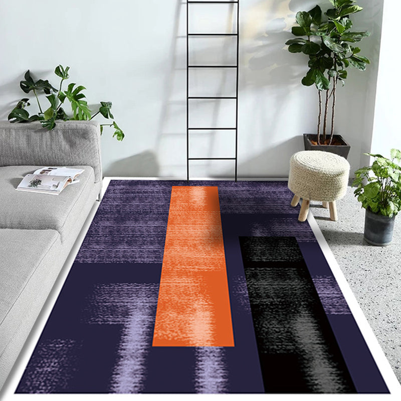 Multi Colored Geometric Pattern Rug with Stripe Polyester Modernist Rug Washable Anti-Slip Backing Carpet for Study Yellow-Red Clearhalo 'Area Rug' 'Modern' 'Rugs' Rug' 1868569