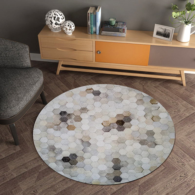 Modern Living Room Rug Multi Color Geometry Pattern Rug Polypropylene Washable Non-Slip Pet Friendly Area Rug Light Gray Clearhalo 'Area Rug' 'Modern' 'Rugs' Rug' 1868576