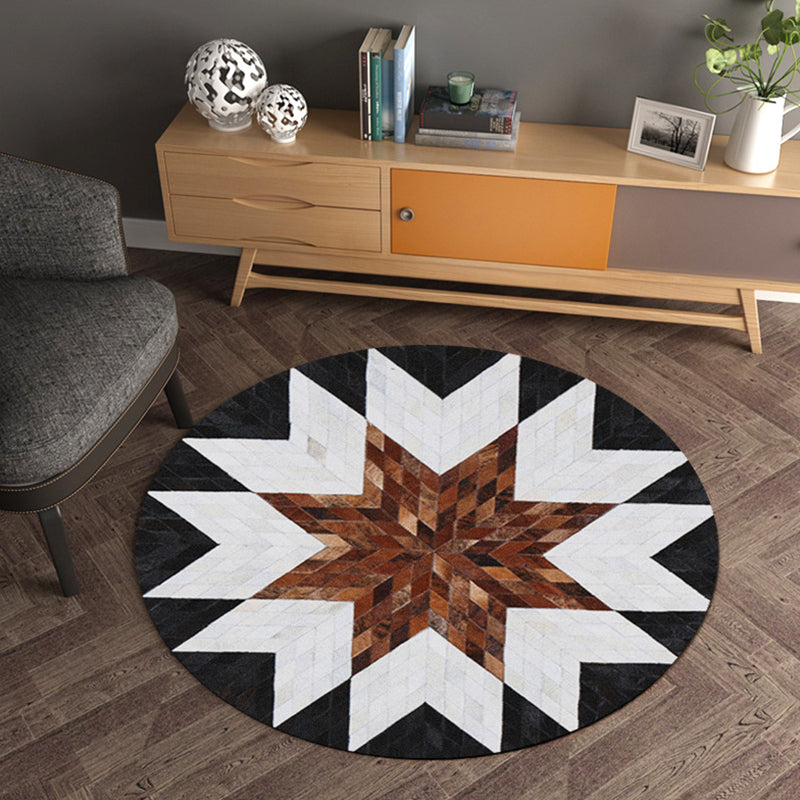 Modern Living Room Rug Multi Color Geometry Pattern Rug Polypropylene Washable Non-Slip Pet Friendly Area Rug Red Brown Clearhalo 'Area Rug' 'Modern' 'Rugs' Rug' 1868577
