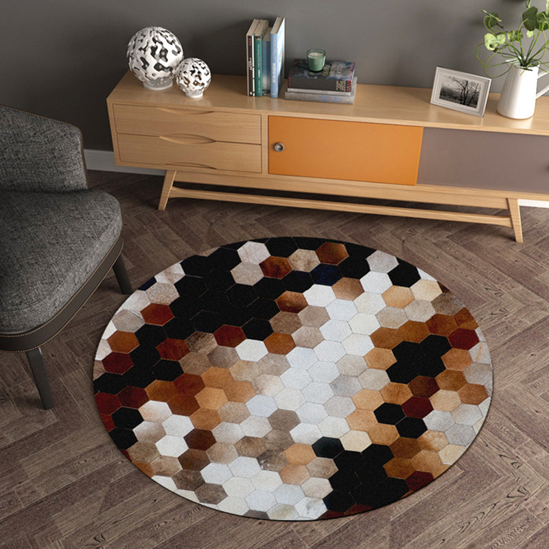 Modern Living Room Rug Multi Color Geometry Pattern Rug Polypropylene Washable Non-Slip Pet Friendly Area Rug Coffee Clearhalo 'Area Rug' 'Modern' 'Rugs' Rug' 1868581