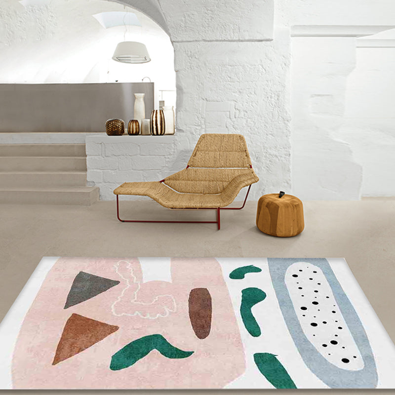 Multi-Colored Modern Rug Polyester Colorblock Rug Pet Friendly Washable Non-Slip Carpet for Decoration Pink Clearhalo 'Area Rug' 'Rug' 1868589