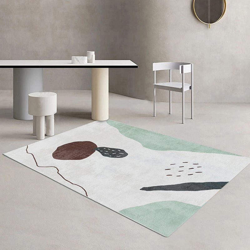 Multi-Colored Modern Rug Polyester Colorblock Rug Pet Friendly Washable Non-Slip Carpet for Decoration Distressed White Clearhalo 'Area Rug' 'Rug' 1868592