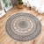 Moroccan Tribal Flower Pattern Rug Multicolor Flax Rug Non-Slip Pet Friendly Washable Area Rug for Bedroom Dark Gray 2'11" x 2'11" Clearhalo 'Area Rug' 'Moroccan' 'Rugs' Rug' 1868631