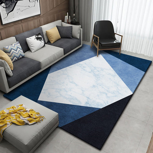 Nordic Geometric Pattern Rug Multicolor Polyester Carpet Anti-Slip Pet Friendly Washable Rug for Drawing Room Blue Clearhalo 'Area Rug' 'Modern' 'Rugs' Rug' 1868658