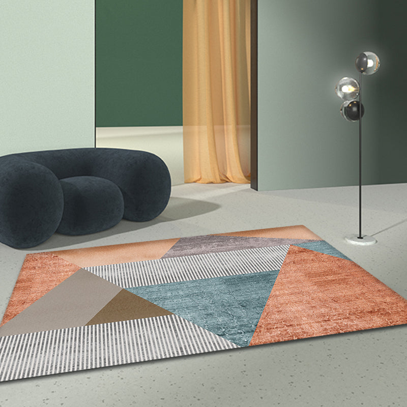 Orange Modern Area Rug Polypropylene Geometric and Stripe Pattern Rug Pet Friendly Washable Non-Slip Rug for Parlor Clearhalo 'Area Rug' 'Modern' 'Rugs' Rug' 1868668