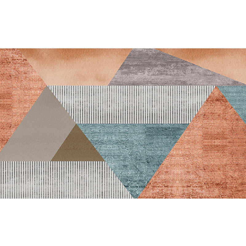 Orange Modern Area Rug Polypropylene Geometric and Stripe Pattern Rug Pet Friendly Washable Non-Slip Rug for Parlor Clearhalo 'Area Rug' 'Modern' 'Rugs' Rug' 1868669