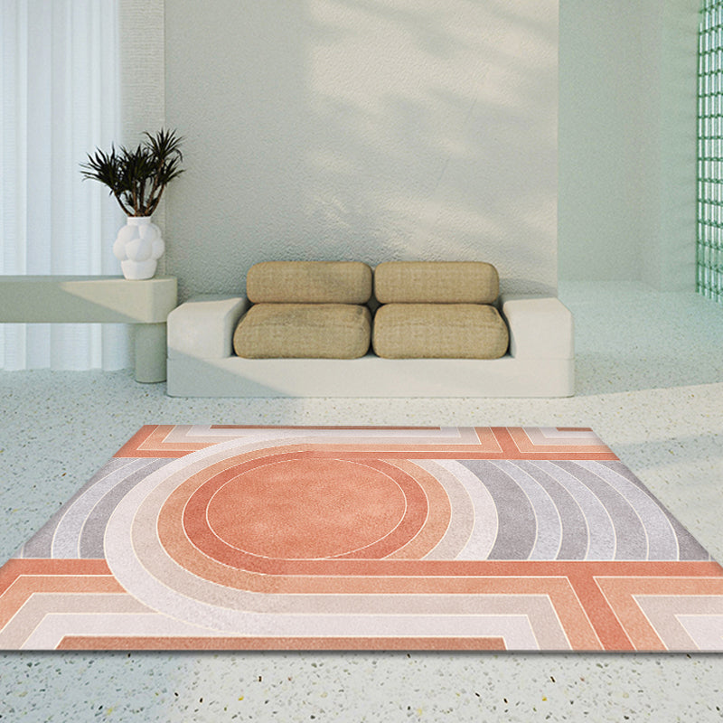 Orange Modern Area Rug Polypropylene Geometric and Stripe Pattern Rug Pet Friendly Washable Non-Slip Rug for Parlor Clearhalo 'Area Rug' 'Modern' 'Rugs' Rug' 1868676