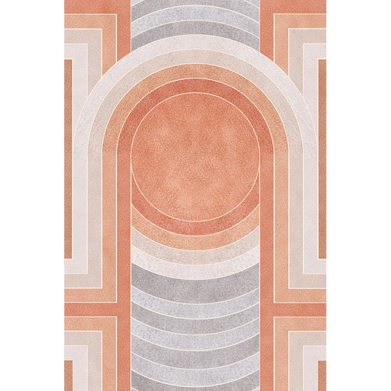 Orange Modern Area Rug Polypropylene Geometric and Stripe Pattern Rug Pet Friendly Washable Non-Slip Rug for Parlor Clearhalo 'Area Rug' 'Modern' 'Rugs' Rug' 1868677