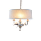 3 Lights Drum Hanging Light with Pigeon Fabric Chandelier in White for Dining Room Clearhalo 'Ceiling Lights' 'Pendant Lights' 'Pendants' Lighting' 186869