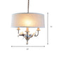 3 Lights Drum Hanging Light with Pigeon Fabric Chandelier in White for Dining Room Clearhalo 'Ceiling Lights' 'Pendant Lights' 'Pendants' Lighting' 186870