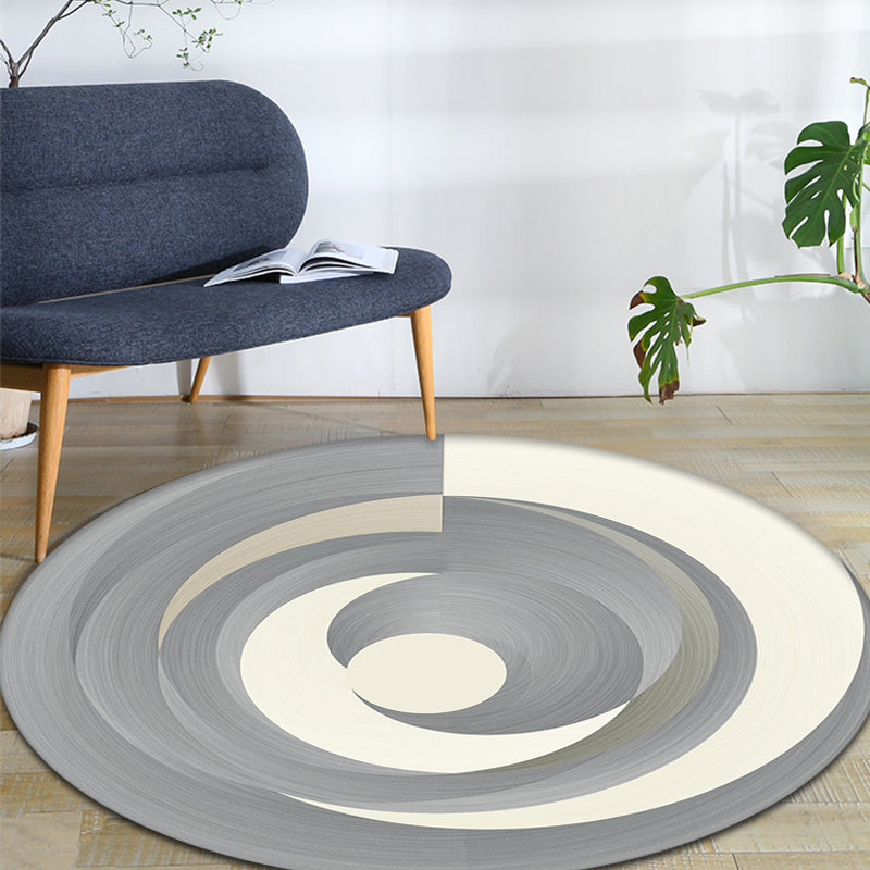 Multicolor Geometrical Circle Pattern Rug with Stripe Synthetics Modernist Rug Washable Anti-Slip Backing Carpet for Decoration Grey Clearhalo 'Area Rug' 'Modern' 'Rugs' Rug' 1868744