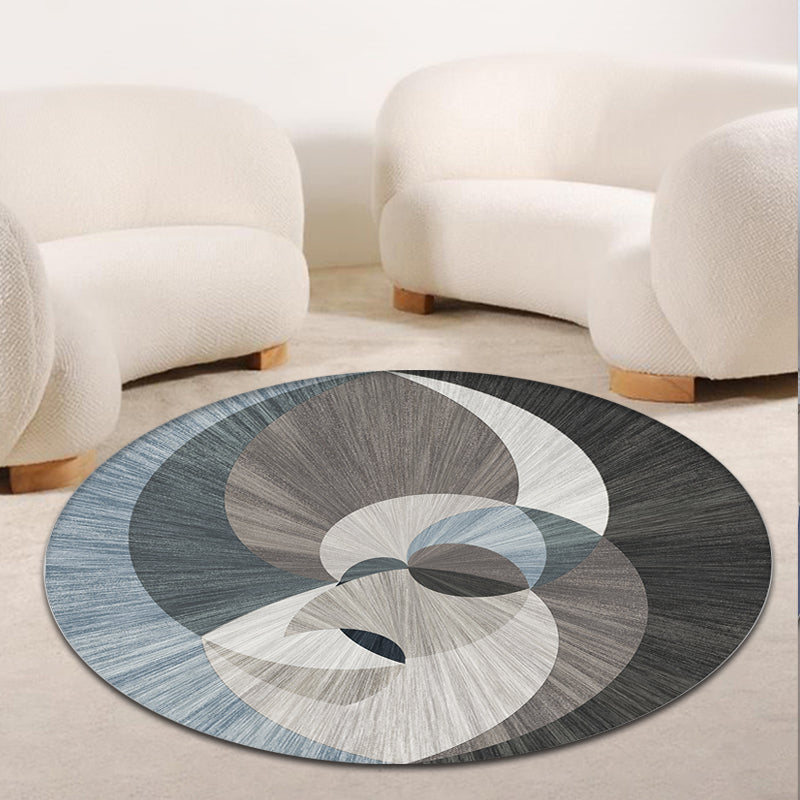 Multicolor Geometrical Circle Pattern Rug with Stripe Synthetics Modernist Rug Washable Anti-Slip Backing Carpet for Decoration Brown Clearhalo 'Area Rug' 'Modern' 'Rugs' Rug' 1868750
