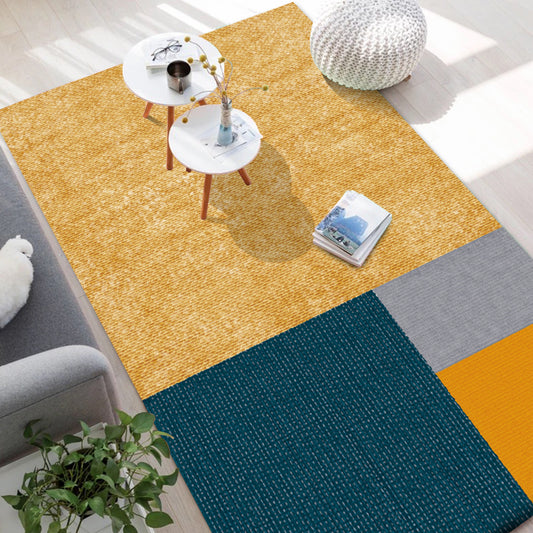 Multi-Color Parlor Rug Novelty Colorblock Area Rug Polyester Machine Washable Non-Slip Backing Rug Yellow Clearhalo 'Area Rug' 'Modern' 'Rugs' Rug' 1868760