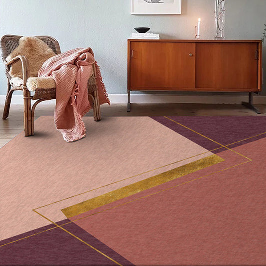 Red and Pink Bedroom Rug Modernist Geometric Pattern Rug Polyester Anti-Slip Backing Washable Area Rug Clearhalo 'Area Rug' 'Modern' 'Rugs' Rug' 1868797
