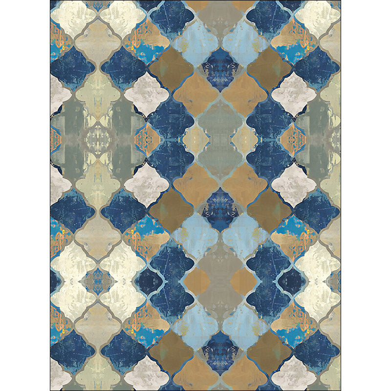Multicolor Moroccan Area Rug Polyester Geometric Ogee Pattern Rug Pet Friendly Washable Non-Slip Area Rug for Parlour Clearhalo 'Area Rug' 'Moroccan' 'Rugs' Rug' 1868862