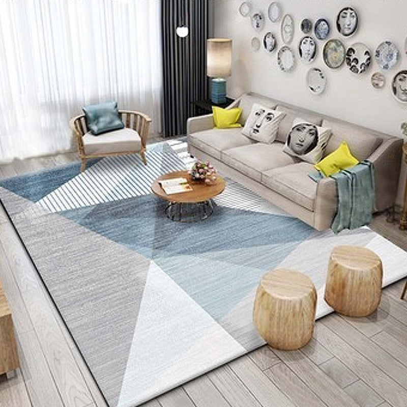 Multicolor Decoration Indoor Rug Simple Geometric Pattern Rug Polypropylene Machine Washable Non-Slip Backing Carpet Blue Clearhalo 'Area Rug' 'Modern' 'Rugs' Rug' 1868894