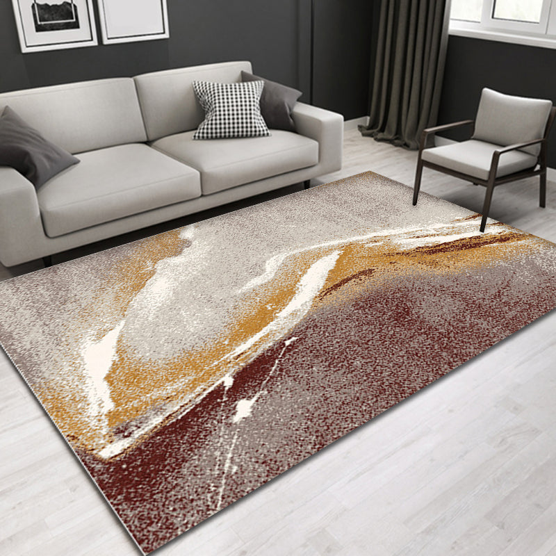 Multi Color Abstract Rug Synthetics Shabby Chic Area Rug Washable Anti-Slip Backing Rug for Decoration Orange Clearhalo 'Area Rug' 'Rugs' 'Shabby Chic' Rug' 1868924