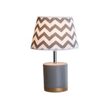 Nordic Style Zigzag Desk Light Fabric 1 Light Gray Study Light with Cylinder Base for Child Bedroom Clearhalo 'Lamps' 'Table Lamps' Lighting' 186892