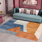 Orange-Red Modern Rug Polyester Colorblock Striped Pattern Rug Pet Friendly Washable Non-Slip Carpet for Home Blue Clearhalo 'Area Rug' 'Rug' 1868948