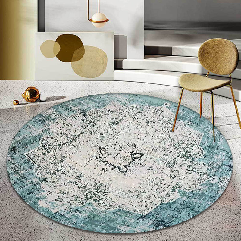 Multicolor Decoration Rug Shabby Chic Medallion Pattern Rug Polyester Machine Washable Non-Slip Backing Carpet Green Clearhalo 'Area Rug' 'Rugs' 'Shabby Chic' Rug' 1868967