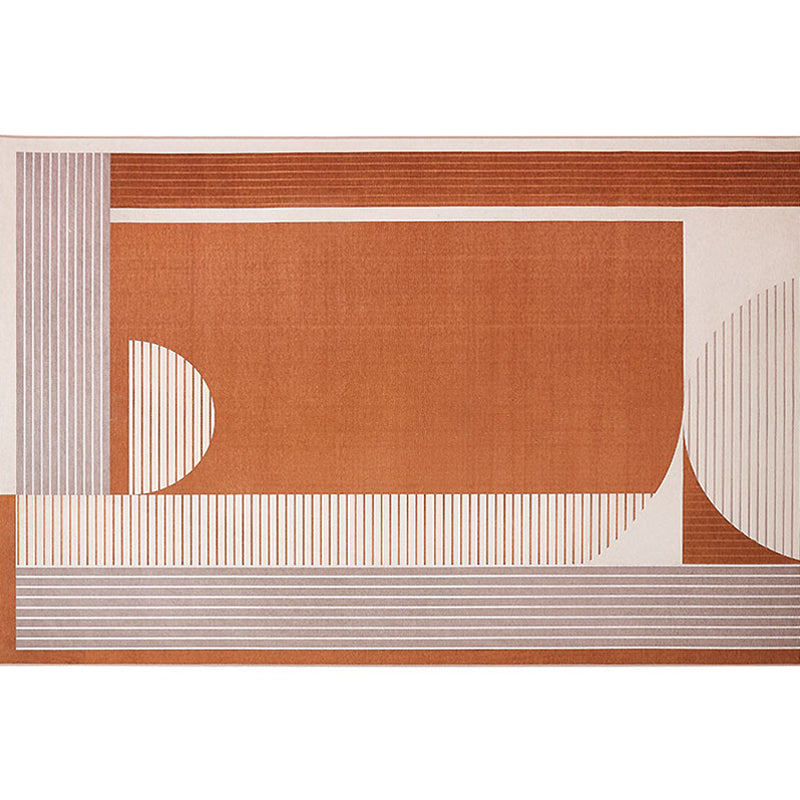 Orange Living Room Rug Modernist Striped Pattern Rug Chenille Washable Anti-Slip Backing Pet Friendly Carpet Clearhalo 'Area Rug' 'Rug' 1868986
