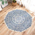 Multi-Color Living Room Rug Moroccan Tribal Flower Carpet Flax Anti-Slip Backing Pet Friendly Indoor Rug Blue 2'11" x 2'11" Clearhalo 'Area Rug' 'Moroccan' 'Rugs' Rug' 1869000