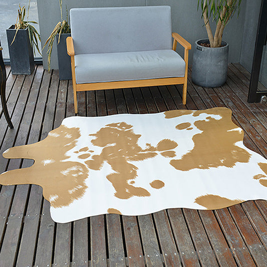 Unique Cow Skin Pattern Rug Nordic Rug Polyester Washable Non-Slip Pet Friendly Carpet for Living Room Brown 4'7" x 6'7" Clearhalo 'Area Rug' 'Casual' 'Rugs' Rug' 1869111