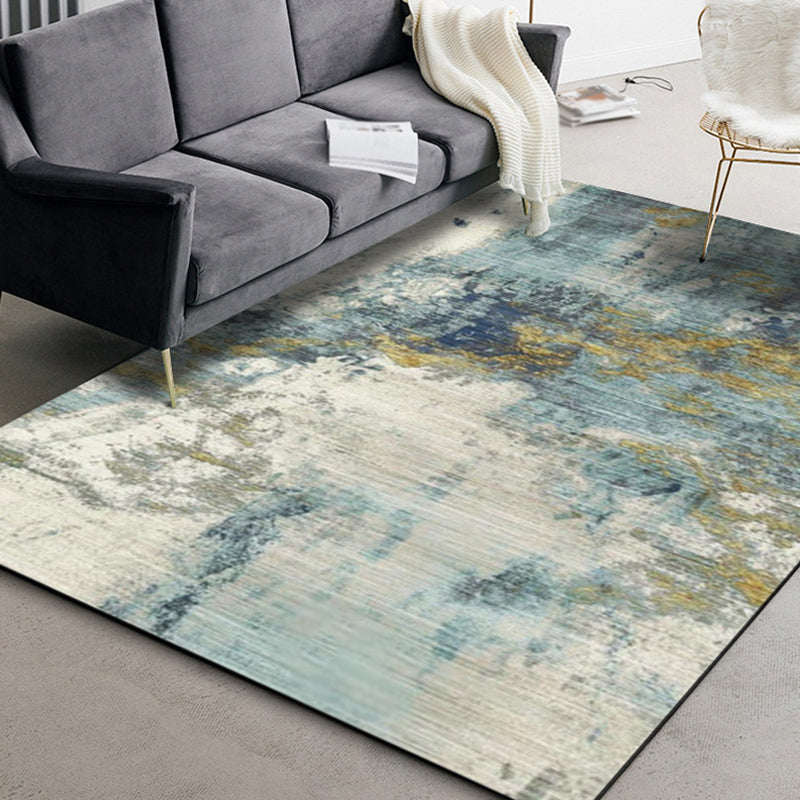 Green Parlour Rug Industrial Abstract Rug Polyester Machine Washable Anti-Slip Backing Carpet Clearhalo 'Area Rug' 'Rug' 1869160