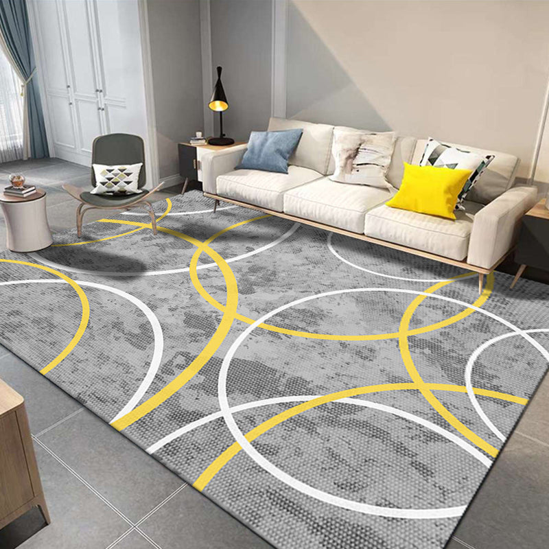 Multi-Color Modern Rug Polyester Geometry Pattern Carpet Pet Friendly Washable Non-Slip Rug for Decoration Grey Clearhalo 'Area Rug' 'Modern' 'Rugs' Rug' 1869176
