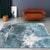 Bedroom Area Rug Shabby Chic Abstract Pattern Rug Polyester Machine Washable Non-Slip Backing Rug Blue Clearhalo 'Area Rug' 'Rugs' 'Shabby Chic' Rug' 1869218