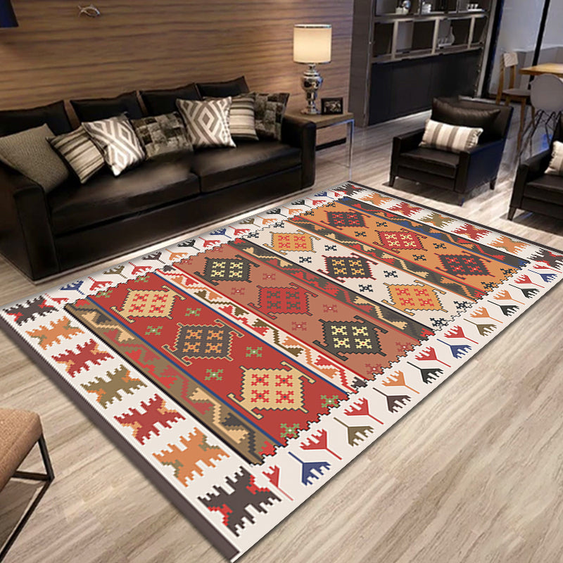 Southwestern Tribal Pattern Rug Multicolor Polyester Rug Anti-Slip Backing Pet Friendly Washable Area Rug for Home Red Clearhalo 'Area Rug' 'Rugs' 'Southwestern' Rug' 1869260